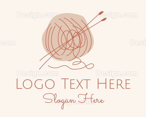 Knitting Wool Needle Logo