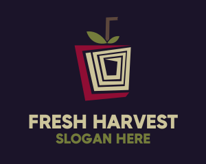 Geometric Apple Juice logo design