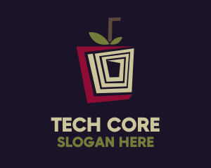 Geometric Apple Juice logo design