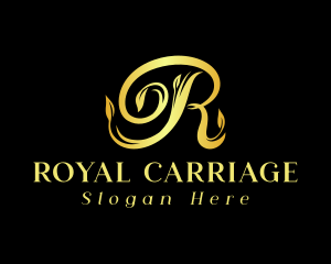 Royal Floral Letter R logo design