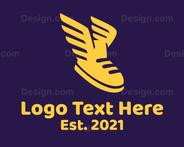 Yellow Flying Shoe Logo