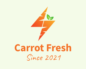 Orange Bolt Carrot logo design