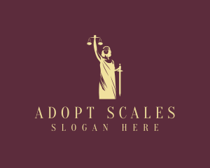 Woman Law Scales logo design