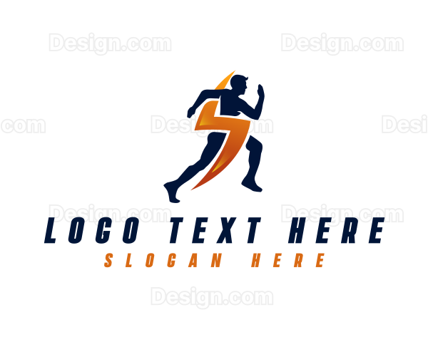 Lightning Sprinting Man Logo