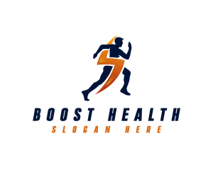 Lightning Sprinting Man logo design