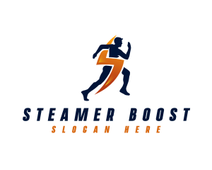 Lightning Sprinting Man logo design