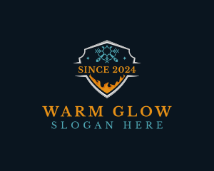 Snowflake Cold Heating  logo design