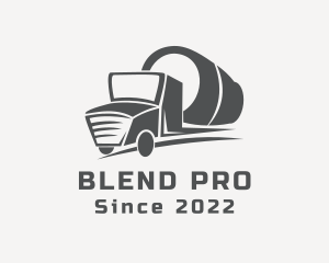 Industrial Concrete Mixer Truck logo design