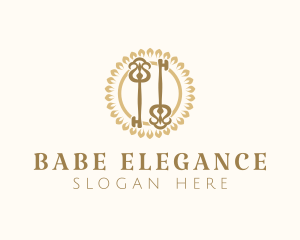 Elegant Floral Keys logo design