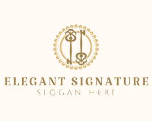 Elegant Floral Keys logo design