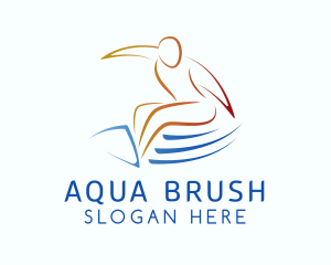 Beach Resort Wave Surfing logo design