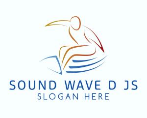 Beach Resort Wave Surfing logo design