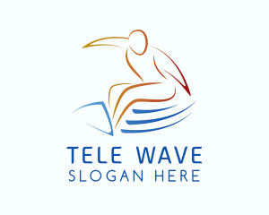 Beach Resort Wave Surfing logo design