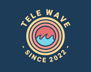 Surfing Ocean Wave  logo design