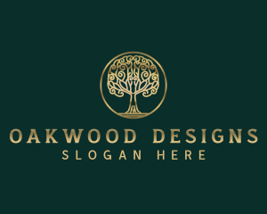 Nature Oak Tree Ecology logo design