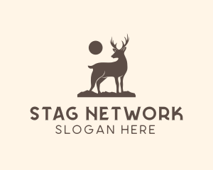 Wild Reindeer Stag logo design