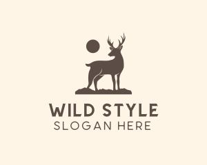 Wild Reindeer Stag logo design