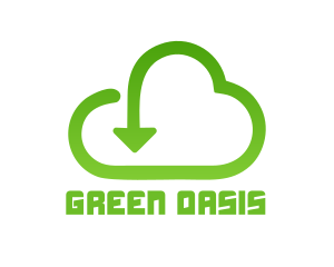 Green Arrow Cloud  logo design