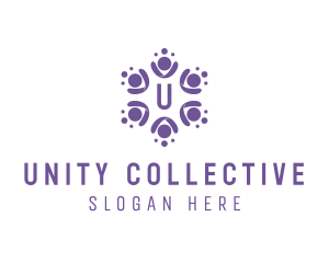 Abstract People Unity Network logo design