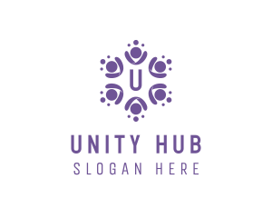 Abstract People Unity Network logo design