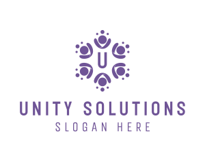 Abstract People Unity Network logo design