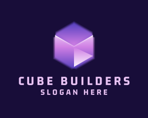 Cyber 3D Cube logo design