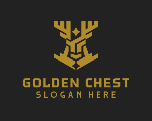 Golden Deer Animal logo design