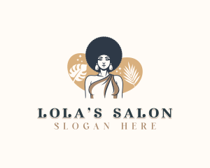 Feminine Afro Salon logo design