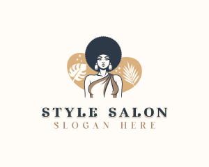 Feminine Afro Salon logo design