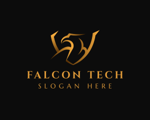 Falcon Bird Shield logo design