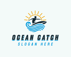 Ocean Surfer Man logo design