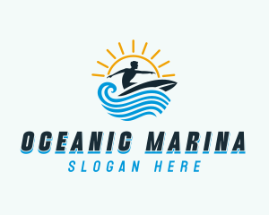 Ocean Surfer Man logo design