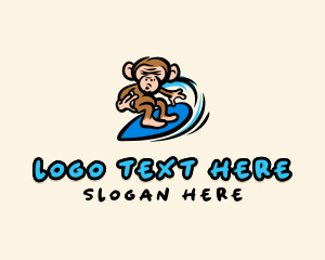 Cartoon Monkey Surf logo