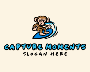 Cartoon Monkey Surf logo