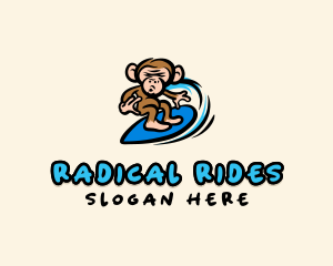 Cartoon Monkey Surf logo design