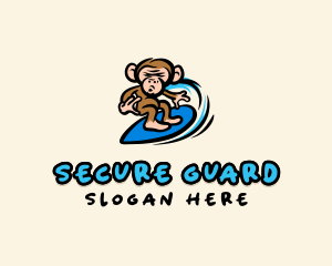 Cartoon Monkey Surf logo