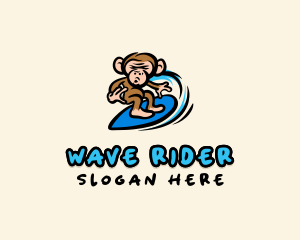 Cartoon Monkey Surf logo