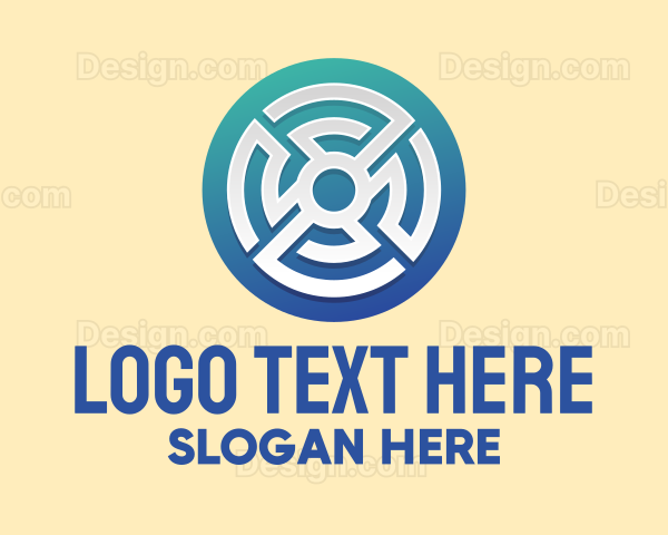 Circular Maze Pattern Logo