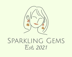 Girl Dangling Earrings  logo design