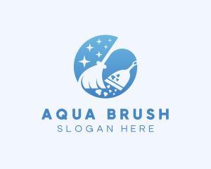 Housekeeping Brush Dust Pan logo design