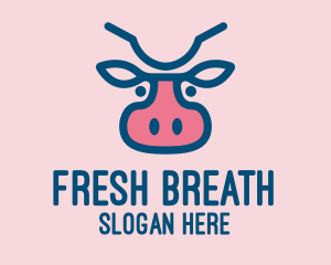 Blue & Pink Cow logo design