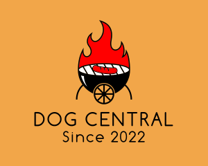 Grilled Hot Dog Cart logo design