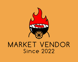 Grilled Hot Dog Cart logo design