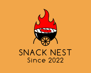 Grilled Hot Dog Cart logo design