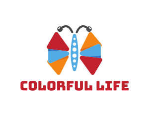 Colorful Butterfly Wings logo design