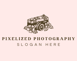 Floral Camera Photography logo design