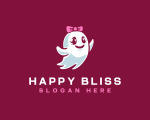 Happy Flying Ghost logo design