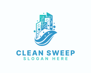 Eco Cleaning Building logo design