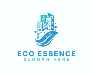 Eco Cleaning Building logo design