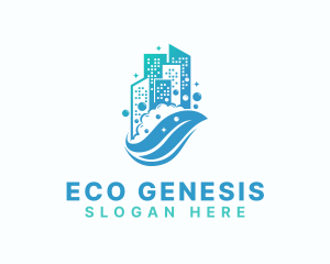 Eco Cleaning Building logo design